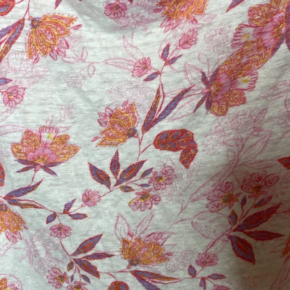 Haute Hippie Floral Drape Neck Top 100% Linen Sleeveless Boho - Picture 5 of 7